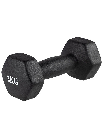 Гантель 3 кг, металл, чугун, неопреновая, в ассортименте, 105306