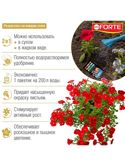 Удобрение для петуний,бегоний,пеларгоний и др.ампельных, 100 г, Bona Forte