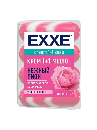 Крем-мыло Exxe, 1+1 Нежный пион, 4 шт, 90 г