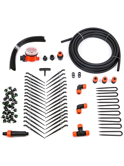 Набор для капельного полива от водопровода, на 30 растений, с таймером, 9 м, Жук, 8211-00