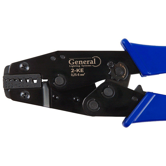 Клещи обжимные, рукоятка пластик, кримпер, General Lighting Systems, 2-KE, G-Cab, 0.25-6 мм, 901108