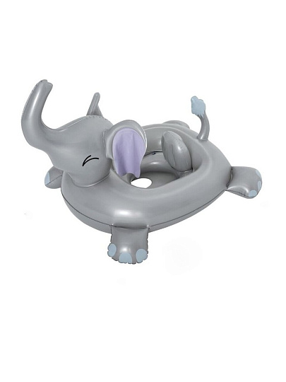 Игрушка для плавания 96.5х84 см, Bestway, Лодочка Слоненок, со встроенным динамиком, серая, 34152