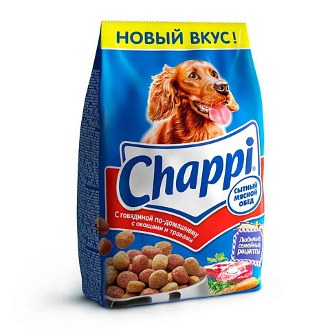 Корм для животных Chappi, Сытный мясной обед, 600 г, для собак, сухой, говядина, 7153, 50346