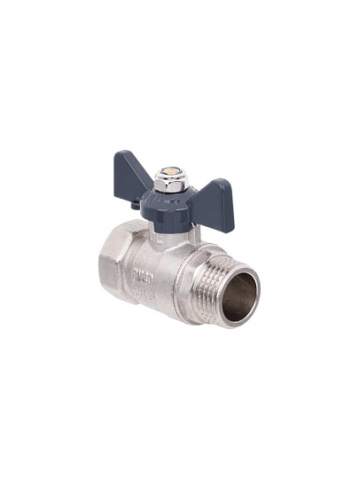 Кран для воды, 3/4", г-ш, латунь, ручка-бабочка, AquaLink