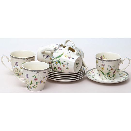 Набор чайный фарфор, 12 предметов, на 6 персон, 250 мл, Balsford, Мануэла, 181-44001, подарочная упаковка