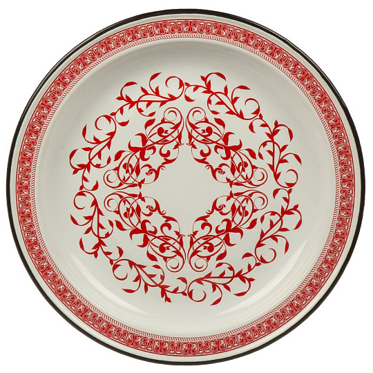 Блюдо сталь, эмал, 3 л, Индийский-2, Сиб товары, С0810.0*66, красный
