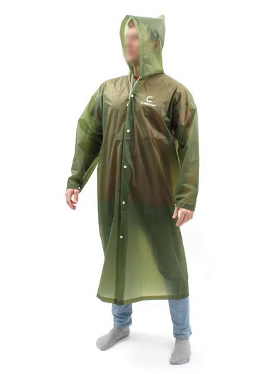 Дождевик плащ 68х120 см, 48-50, с капюшоном, кнопки, ЭВА, Следопыт, PF-RC-01