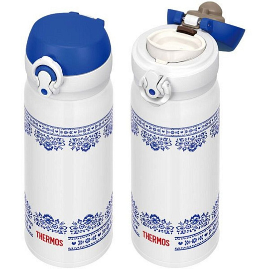 Термос нержавеющая сталь, 0.4 л, узкая горловина, Thermos, колба нержавеющая сталь, белый, 319562