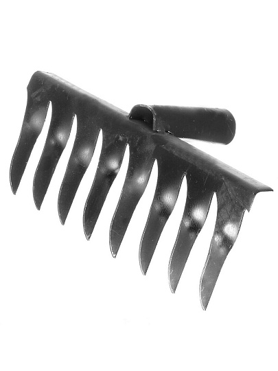 Грабли витые, 8 зуб, металл, 20 см, без черенка, садовые
