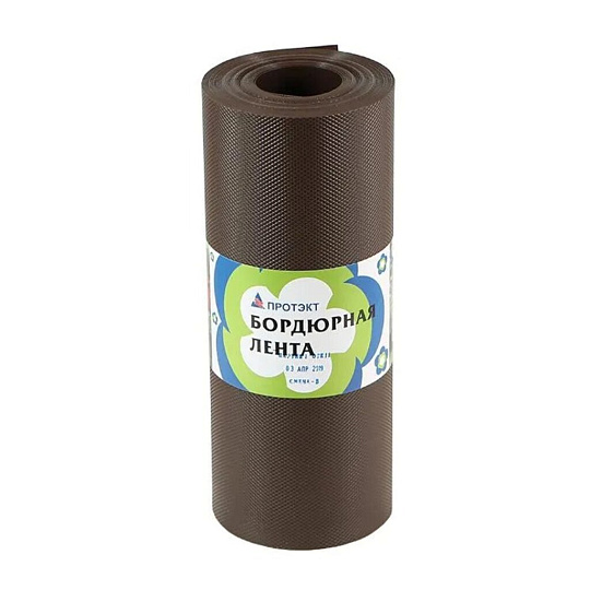 Лента бордюрная для газонов, пластмасса, 30х1000 см, коричневая, Протэкт, БЛ-30/10