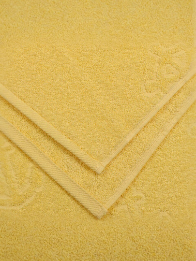 Полотенце пляжное 70х140 см, 375 г/м2, жаккард, Вышневолоцкий текстиль, Якоря, 307, светло-желтый/крем, Россия, Ж1-70140.1141.375