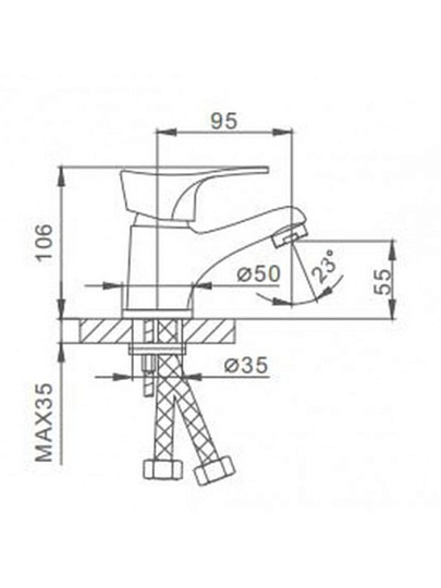 Смеситель для раковины, Frap, короткий излив, с картриджем, хром, F1014-B