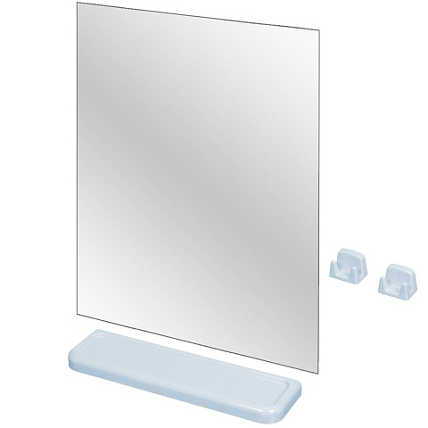 Зеркало для ванной комнаты Berossi Minima с полкой светло-голубое, 51х40 см