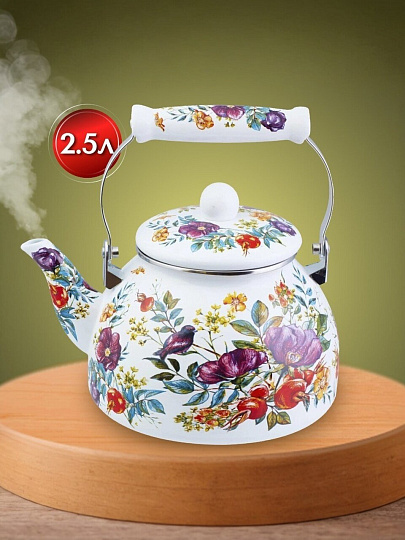 Чайник сталь, эмалированное покрытие, 2.5 л, Appetite, Шиповник, FT5-2.5-SH