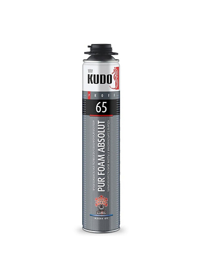 Пена монтажная KUDO, Proff 65 Alaska, профессиональная, 65 л, 1 л, зимняя, KUPP10W65