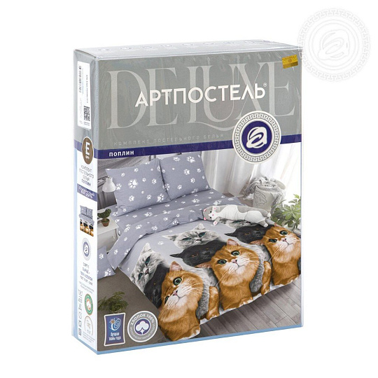 Постельное белье 1.5-сп, пр140х200, 2н70х70, п145х215, резинк, АртПостель, попл, Пушистый патруль