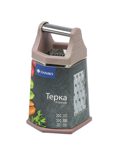 Терка 6 граней, нержавеющая сталь, рукоятка нержавеющая сталь, Daniks, S-Z021602
