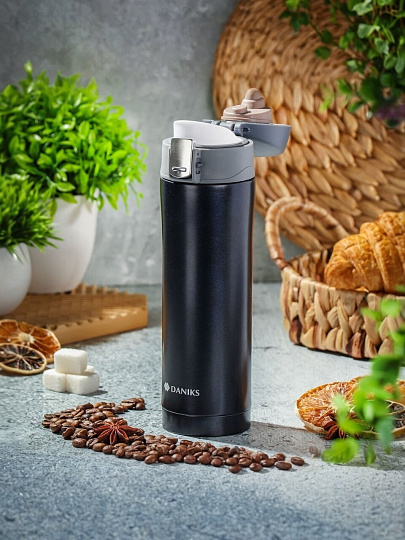 Термос нержавеющая сталь, 0.4 л, узкая горловина, Daniks, колба нержавеющая сталь, T03-400-3