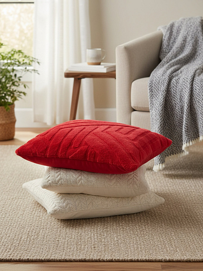 Наволочка декоративная Геометрия, 100% полиэстер, 45 х 45 см, бордовая, A130044