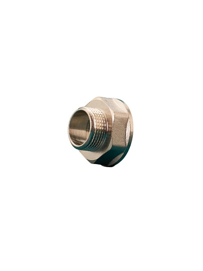 Переходник 1"х1/2", DN 25х15, г-ш, никель, внутренняя/наружная, РМС