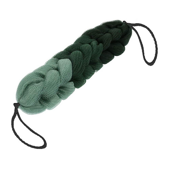 Мочалка банная косичка, 35х7х6.5 см, soft, зел, Банные штучки, Гигант, 41451