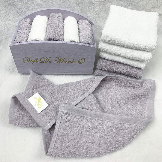 Набор полотенец кухонных 6 шт, 30х30 см, махровый, Sofi De Marko, Ноэлия, фиолетовый, подарочная упаковка, Китай