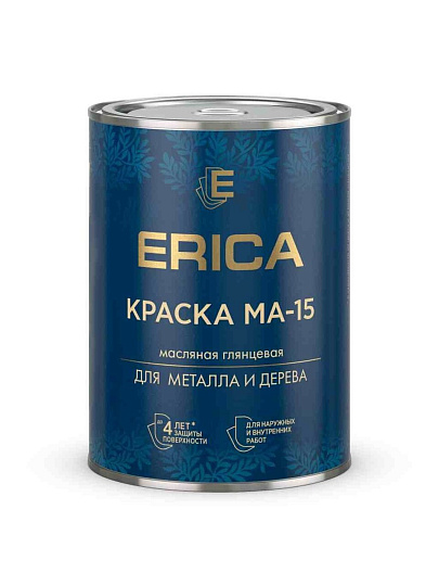 Краска Erica, МА-15, масляная, универсальная, глянцевая, бирюзовая, 0.8 кг