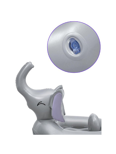 Игрушка для плавания 96.5х84 см, Bestway, Лодочка Слоненок, со встроенным динамиком, серая, 34152