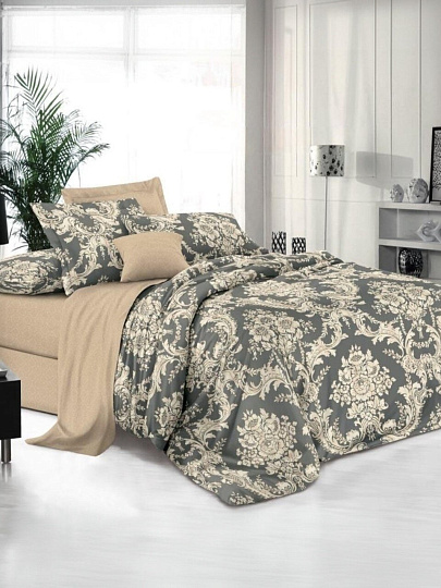 Постельное белье евро, простыня 215х240 см, пододеяльник 200х215 см, Butterfly, поплин, Виконтесса