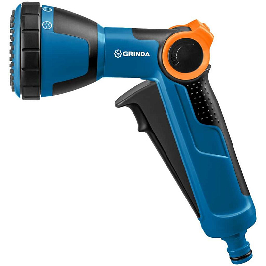 Пистолет поливочный 4 режима, пластик, двухкомпонентный, курок спереди, душевой, Grinda, PROLine X-S, 429165