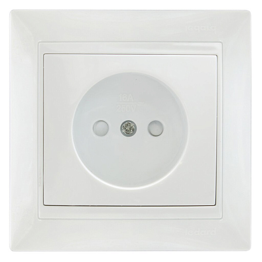 Розетка скрытой установки скрытой установки, 1 гнездо, с защитными шторками, белая, Ledard, 6078656