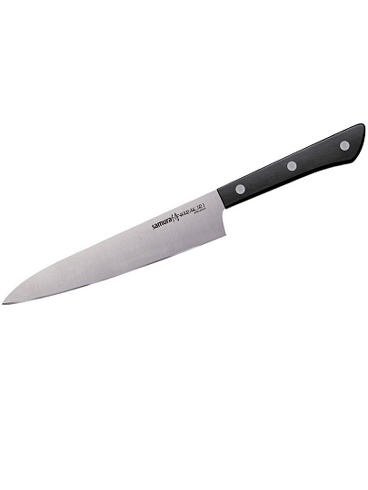 Нож кухонный Samura, Harakiri, универсальный, нержавеющая сталь, 15 см, рукоятка пластик, SHR-0023B/K