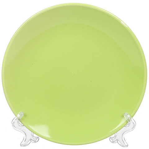 Тарелка обеденная, керамика, 20 см, круглая, Палитра, FP8gr, салатовая