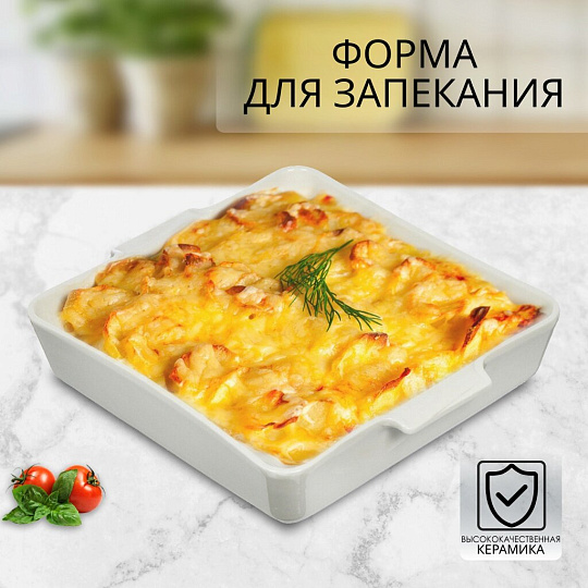 Форма для запекания керамика, 20.3х20.3 см, квадратная, Антарктида, Y4-7279