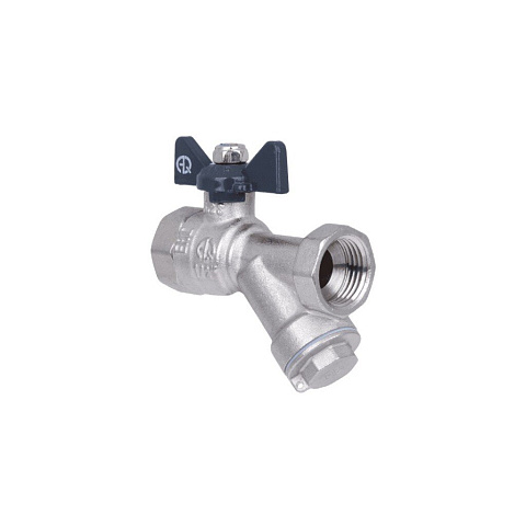 Кран для воды с фильтром бабочка 1/2", г-г, ручка, AquaLink
