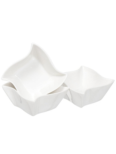 Салатник керамика, квадратный, 3 шт, 10х5 см, Винт, Y6-2522