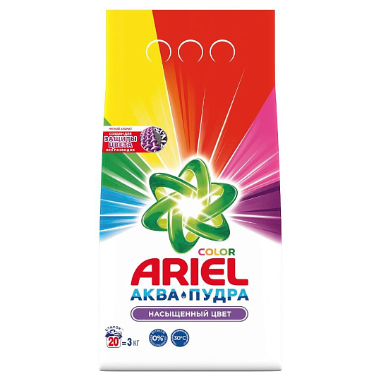 Стиральный порошок Ariel, 3 кг, автомат, для цветного белья, Color