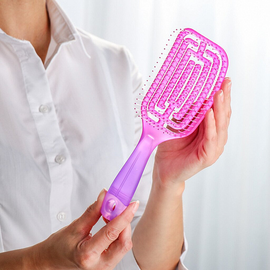 Расческа для волос, изогнутая большая, 80х260х35 мм, Studio style, Неон, 844169-4572