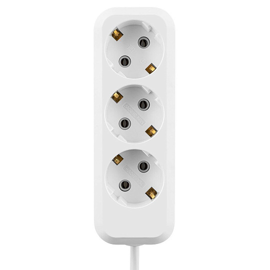 Удлинитель 3 гнезда, 7 м, с заземлением, 10 А, 2300 Вт, белый, TDM Electric, Народный, SQ1303-1043