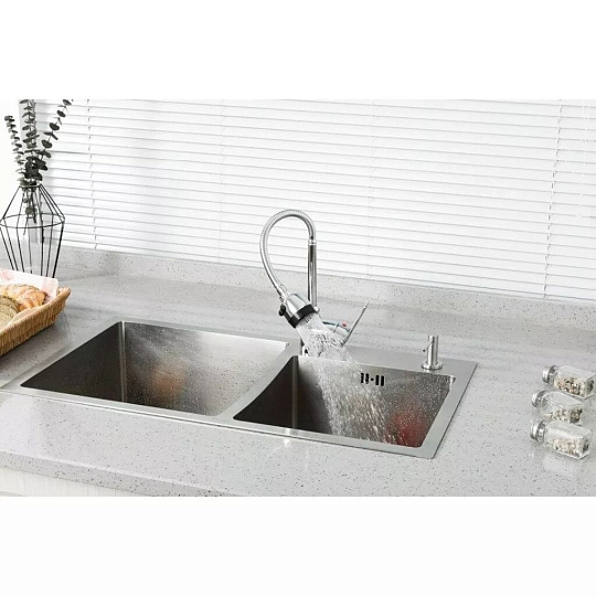 Смеситель для кухни, Frud, гибкий излив, с картриджем, R42055-1