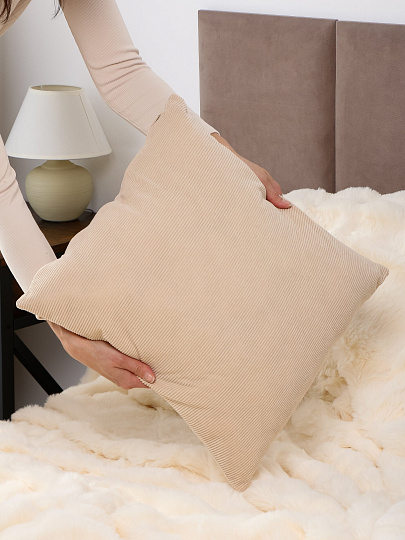 Наволочка декоративная Неаполь, 100% полиэстер, 45 х 45 см, бежевая, A130071