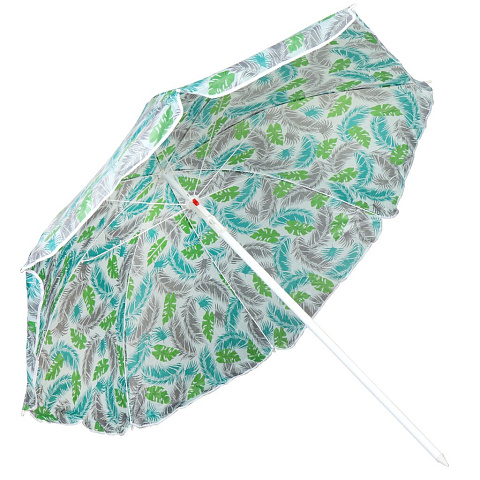 Зонт пляжный 160 см, с наклоном, 8 спиц, металл, Разноцветные листья, LG01