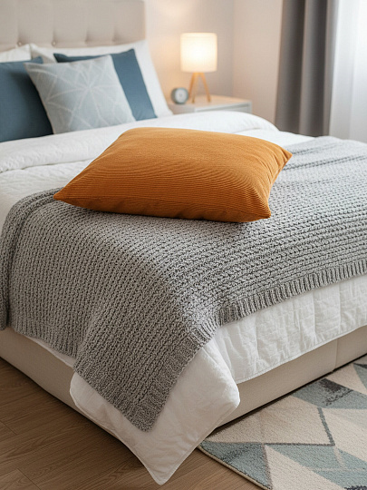 Наволочка декоративная Велюр, 100% полиэстер, 45 х 45 см, горчица, A130033