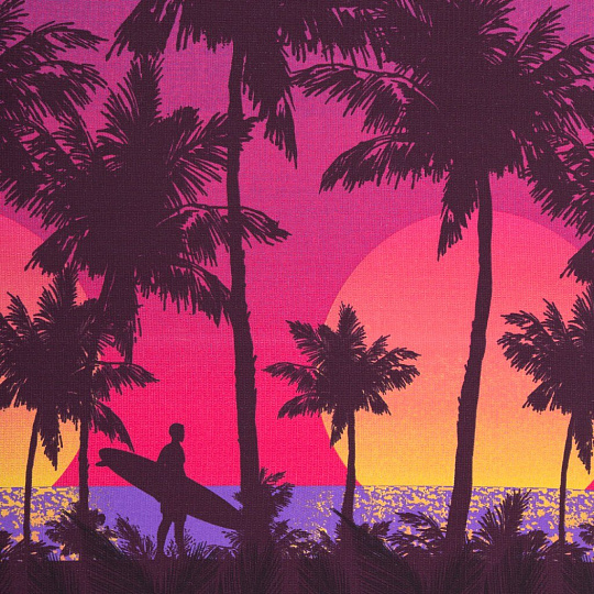 Полотенце пляжное 80х150 см, 100% хлопок, 170 г/м2, Южная ночь, АртДизайн, Россия, пк.80.150