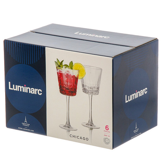 Бокал для вина, 260 мл, стекло, 6 шт, Luminarc, Чикаго, O0562