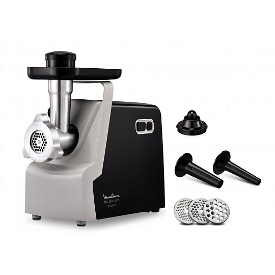 Мясорубка электрическая Moulinex, ME 542810, 2000 Вт, реверс, 2.6 кг/мин, 2 насадки, для колбасок, кеббе