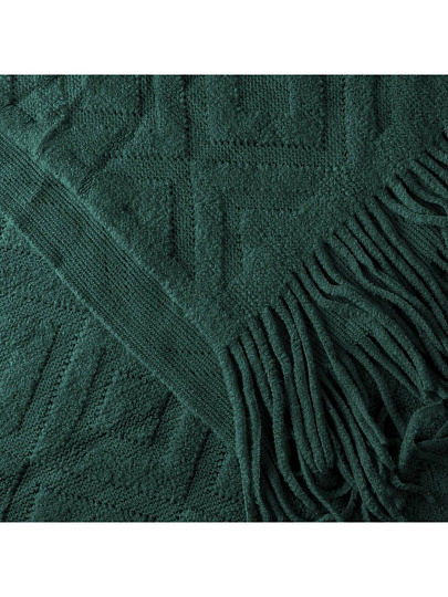 Плед 1.5-спальный, 130х160 см, 100% полиэстер, Теплые объятия, зеленый, A120065