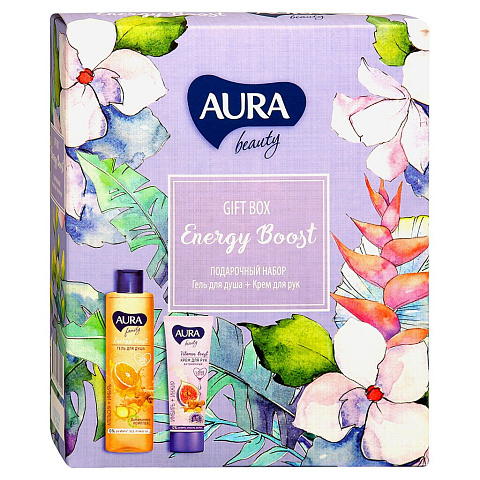 Подарочный набор Aura Beauty Energy Boost (гель для душа 250 мл + крем для рук 75 мл)