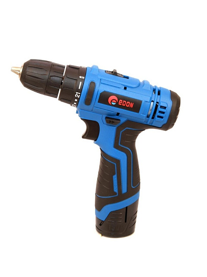 Дрель-шуруповерт аккумуляторный, Edon, CF-1201, 12 В, + набор оснастки, кейс