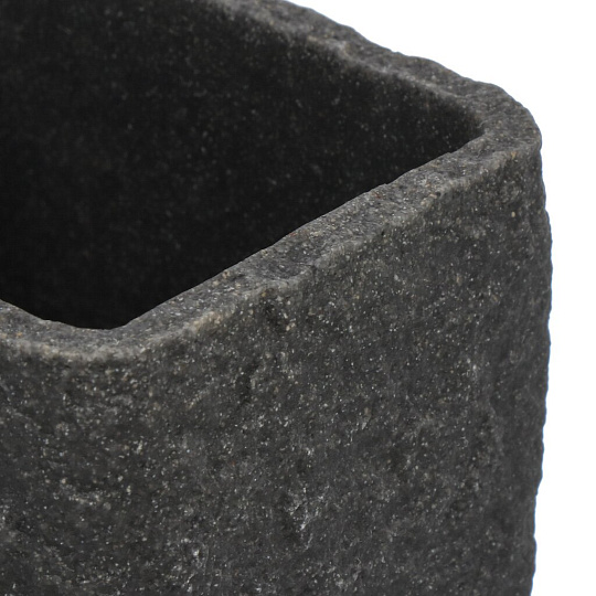Стакан для зубных щеток, полирезин, Fora, Stone Black, FOR-STN44BL